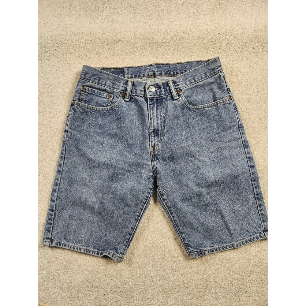 Levis 505 Short Mens Size 33 Blue Denim Medium Wash Regular Fit Vintage